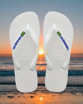 Chinelo Branca Bandeirinha